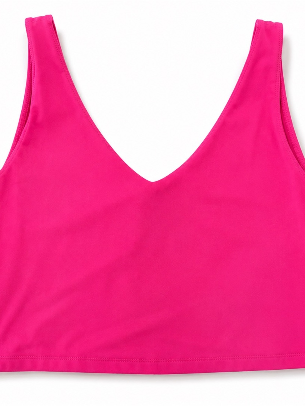 Seamless V-Neck Sports Bra - Hot Pink 0038